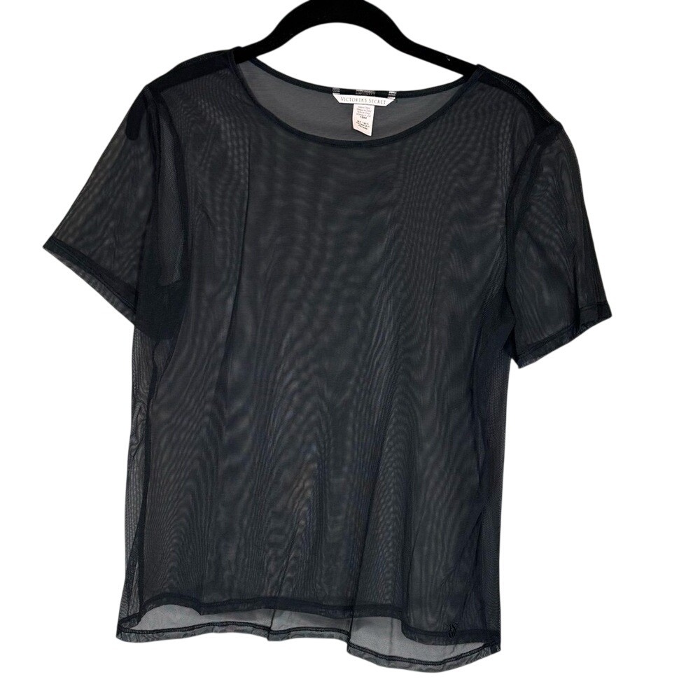 Victoria's Secret Sheet Black Short Sleeve Top Y2K Whimsigoth M/L
